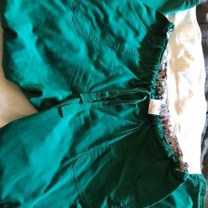 Koi cargo scrub pants green xl